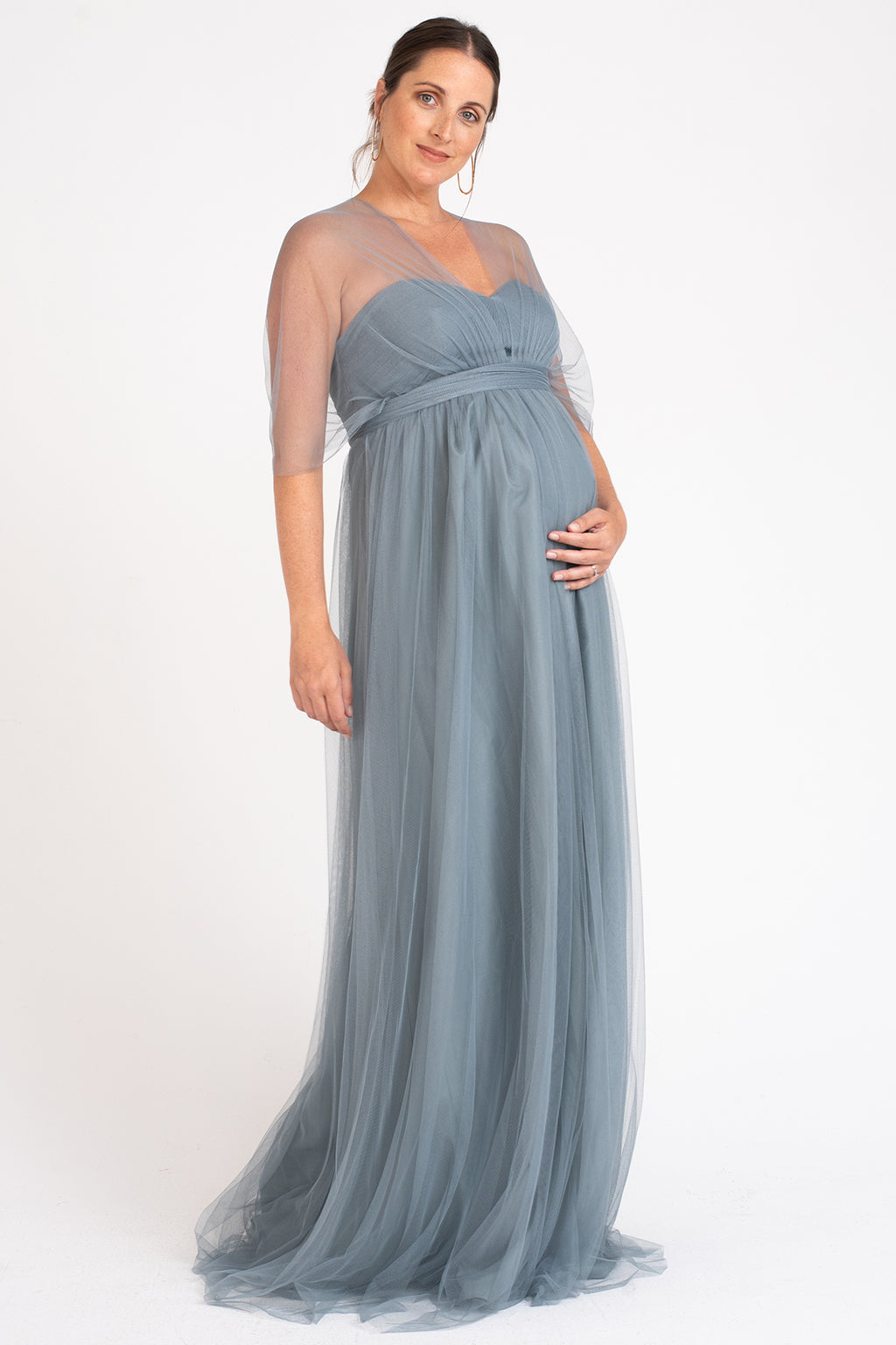 Serafina Mayan Blue Jenny Convertible Maternity Bridesmaids Dress