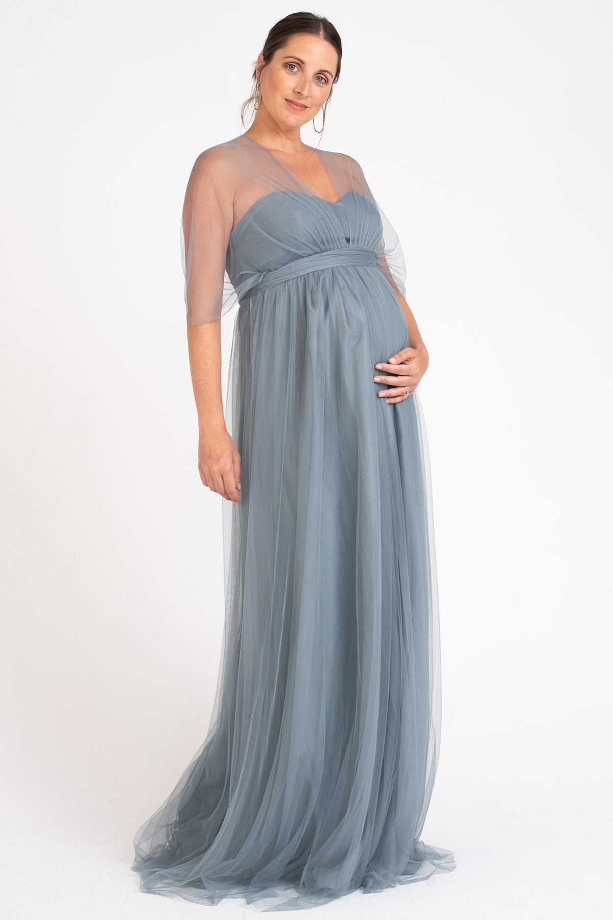 Serafina Mayan Blue Jenny Convertible Maternity Bridesmaids Dress
