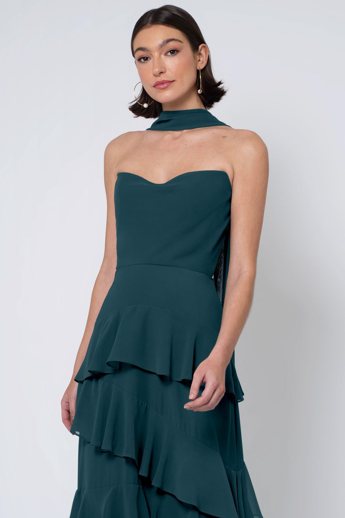 caspian sea bridesmaid dress Chiffon Bridesmaids Scarf – Jenny Yoo Color:GREY Height 177cm Black / M ‘Worn by Monica Lewinsky’: