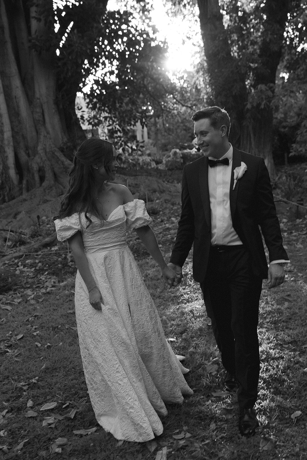 Real Bride's Modern Outdoor Wedding in the A-Line, convertible off-shoulder sleeves, Beau Bridal Gown