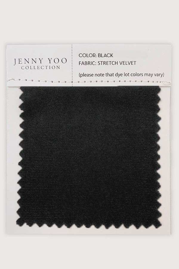 Black Stretch Velvet Swatch Card