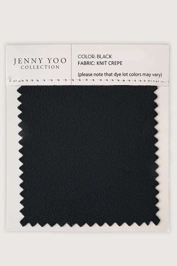 Black Knit Crepe Swatch Card Jenny Yoo