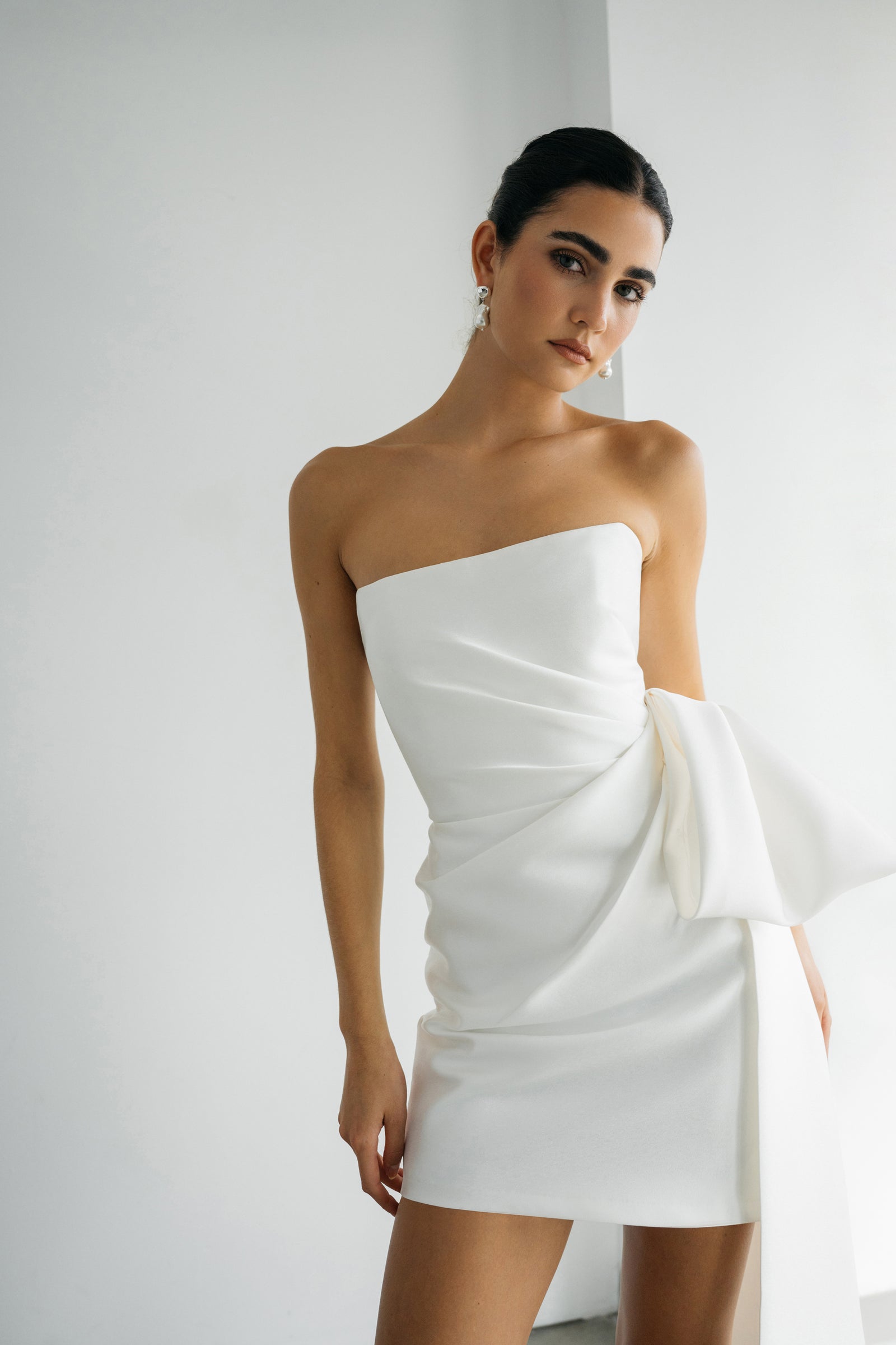 Mini Wedding Dress with Bow