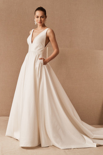 Real Bride in Drop Waist Charlotte Wedding Dress