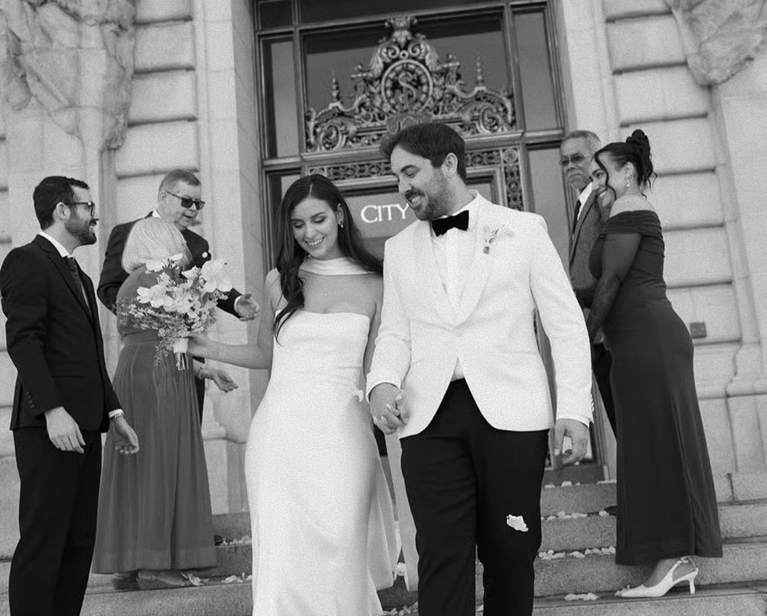Subtle Drop Waist Addilyn bridal gown on Bride, Ingrid -- Right 3