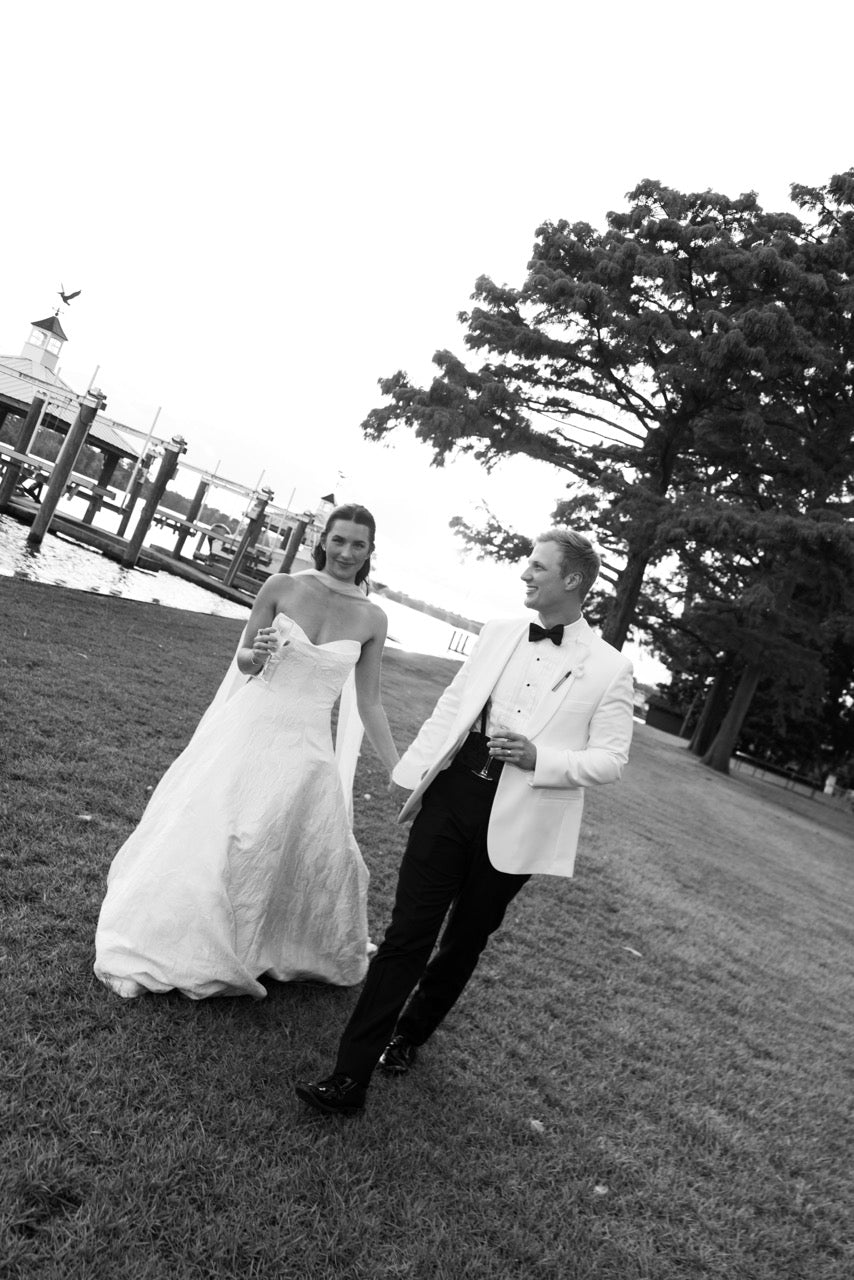 Real Bride in the Michele Convertible Wedding Dress