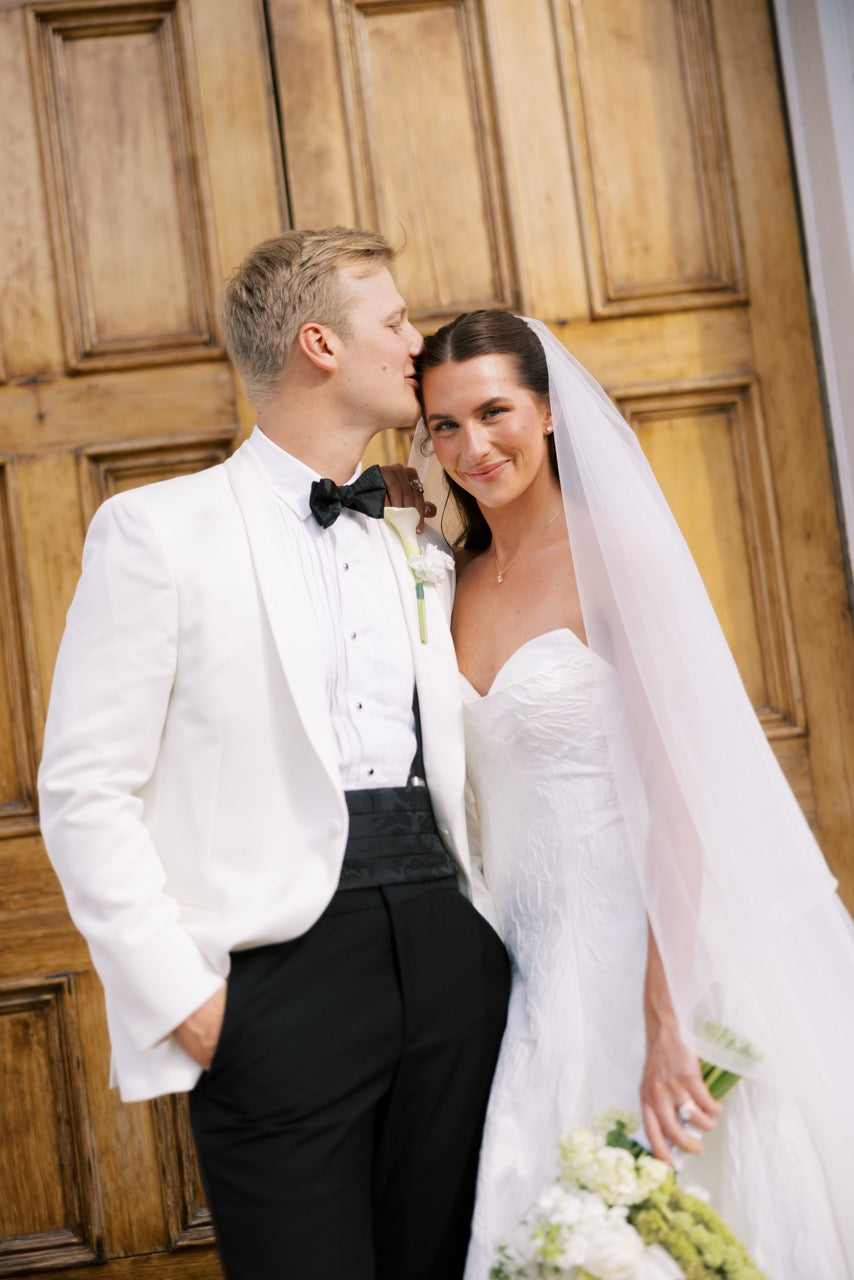 Real Bride in the Michele Convertible Wedding Dress