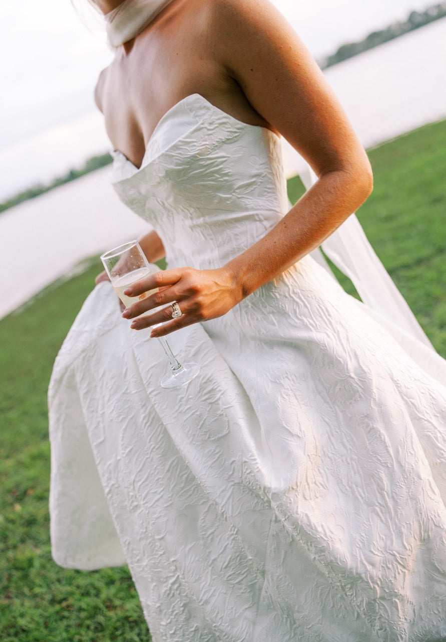 Real Bride in the Michele Convertible Wedding Dress