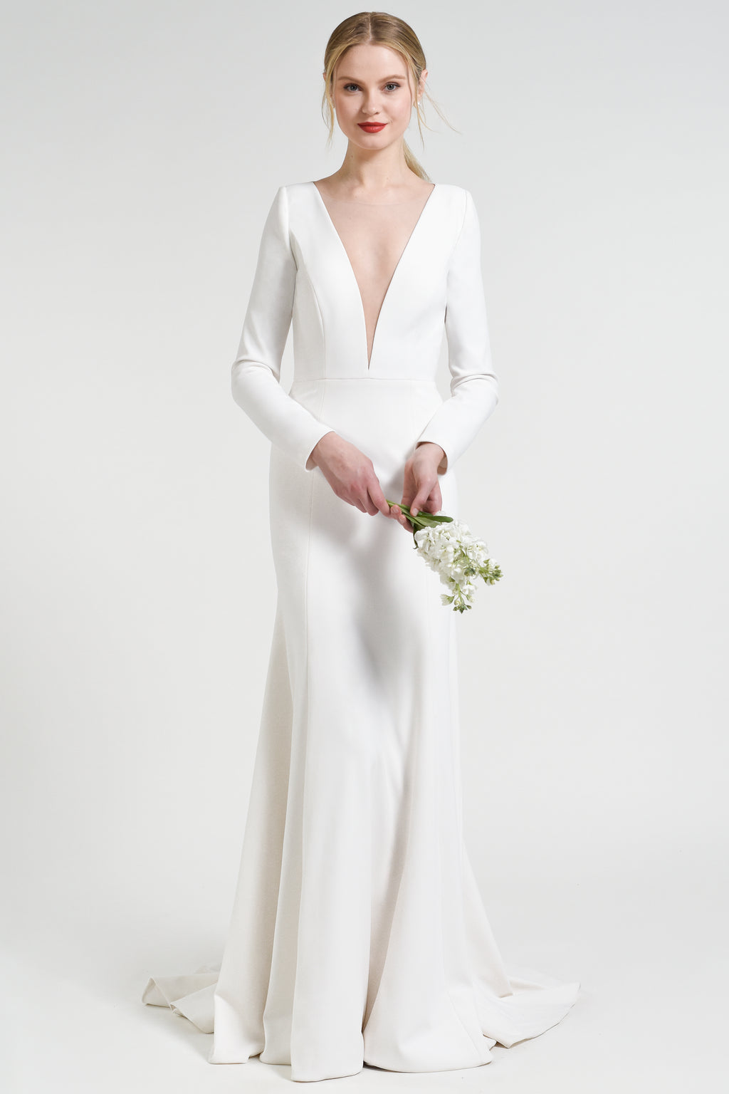 Blythe White Jenny Yoo Long Sleeves Bridal Gown