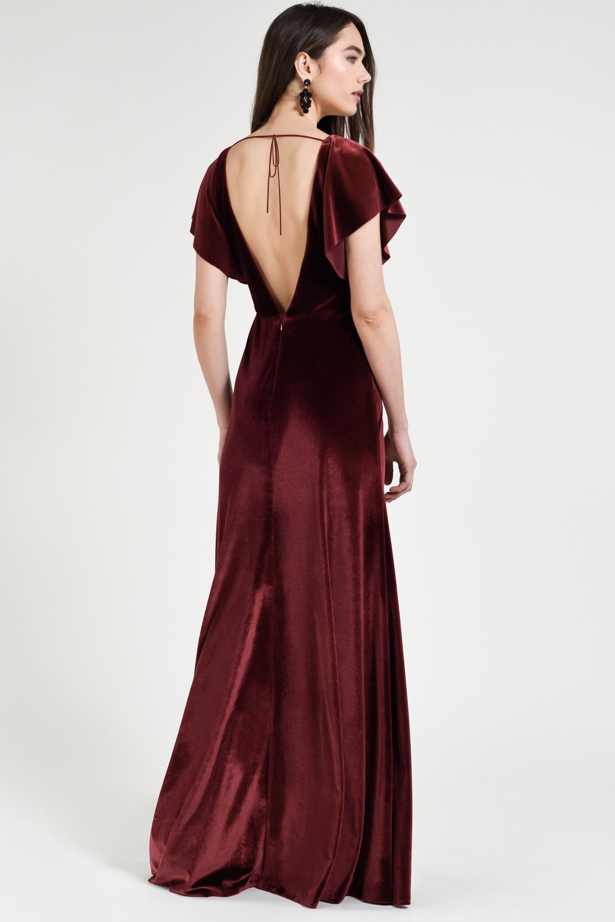 Ellis Dark Berry Jenny Yoo Red Velvet Bridesmaid Dress