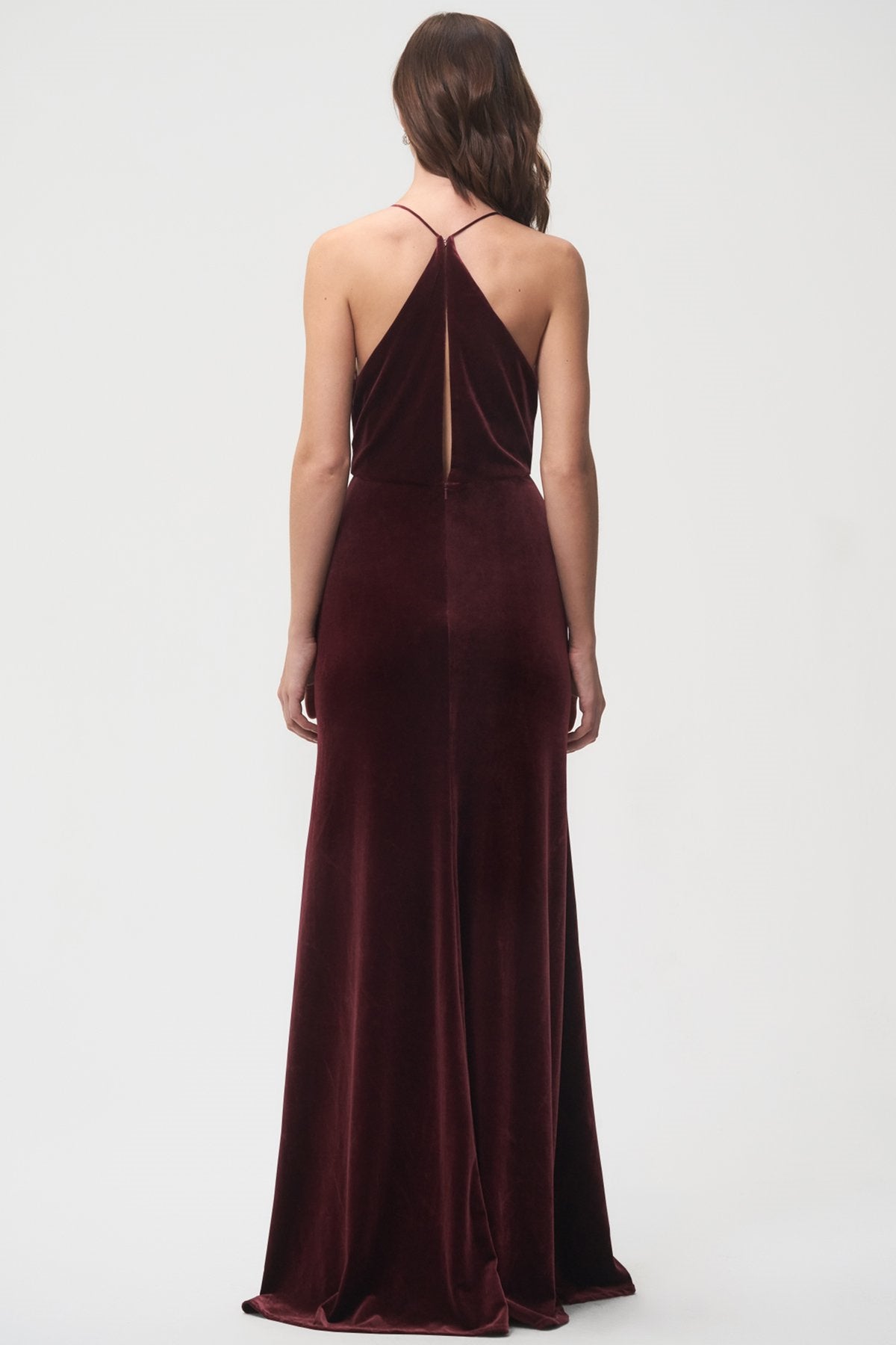 Jenny_Yoo_Bridesmaids_Dress_Sullivan_Cowl_Neck_Velvet_dark_berry_red_burgundy_back