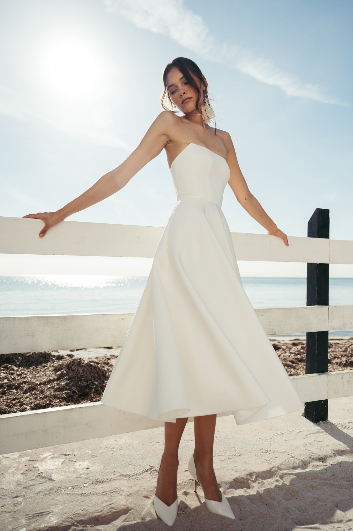 jenny yoo white dress Little Aviana The Marion dress is sleek and chic on her own Jenny Yoo Little White Dress