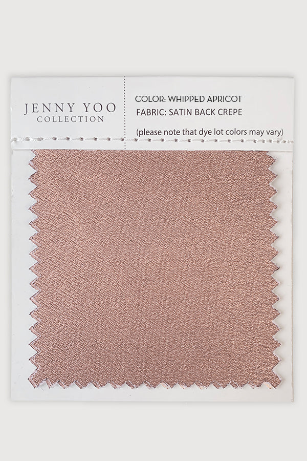 Whipped Apricot Satin Back Crepe Swatch Card Jenny Yoo